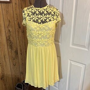 Southern Fried Chics Yellow Lace Dress
